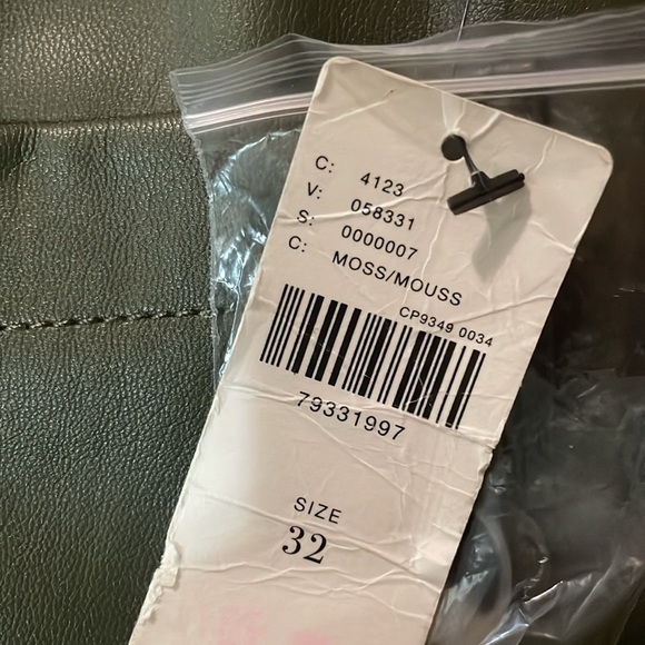 NWT Anthropologie Maeve Collete Green Faux Leather Crop Wide Leg Pants Size 32 - Picture 14 of 14